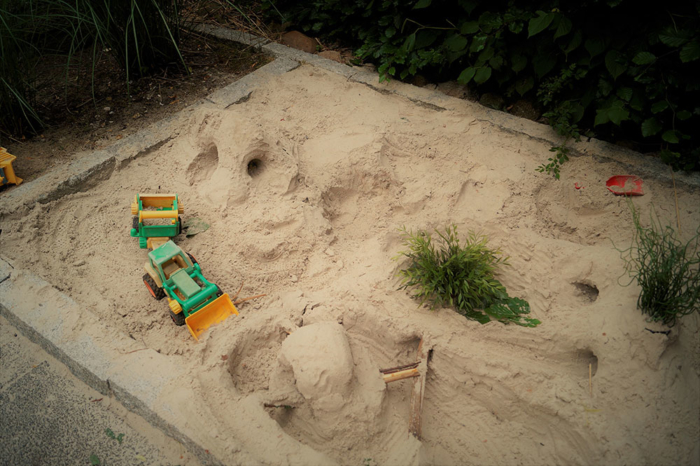 Der Sandkasten für die Kleinen